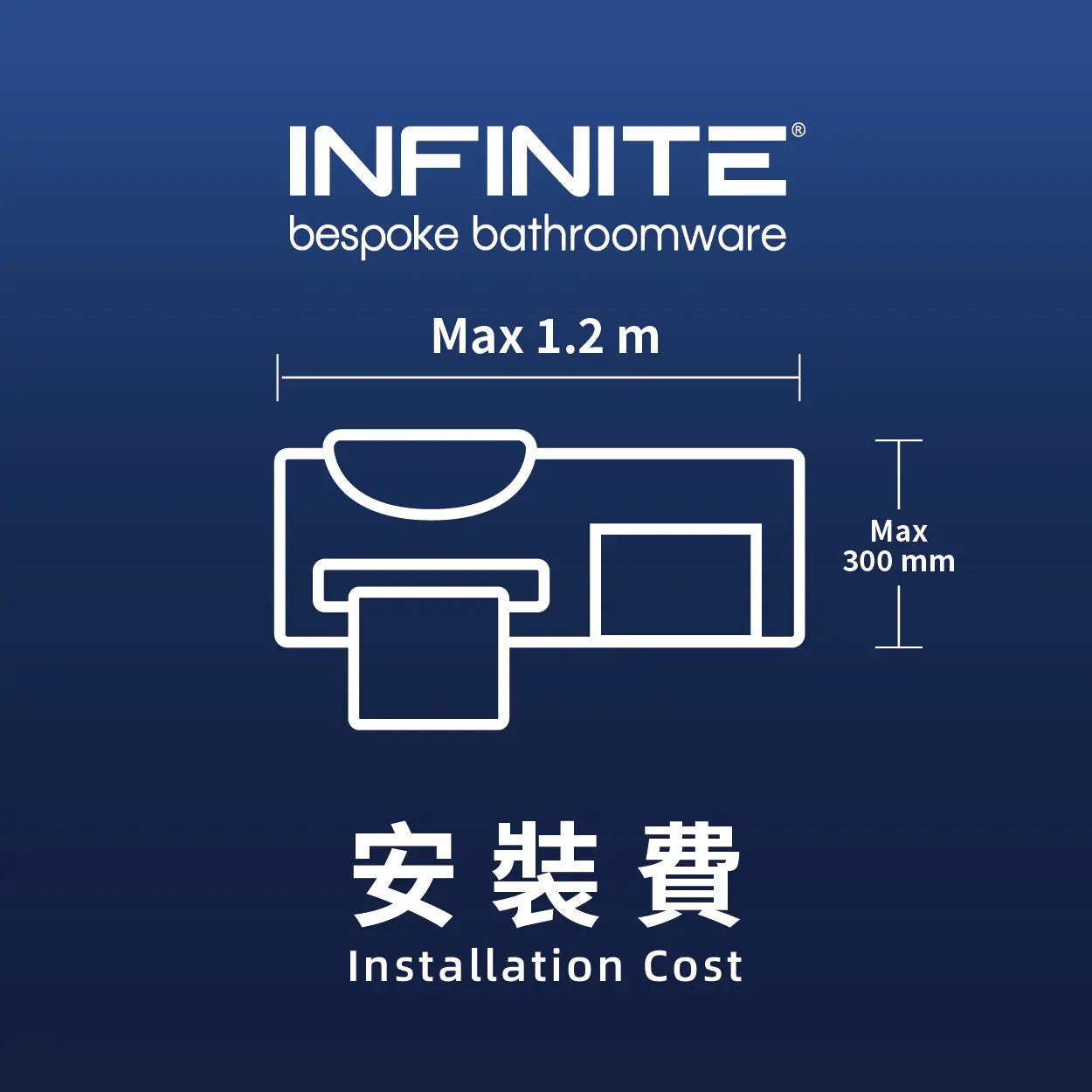 Installation service fee (Wall Mounted Washbasin length 1.2m or less)
