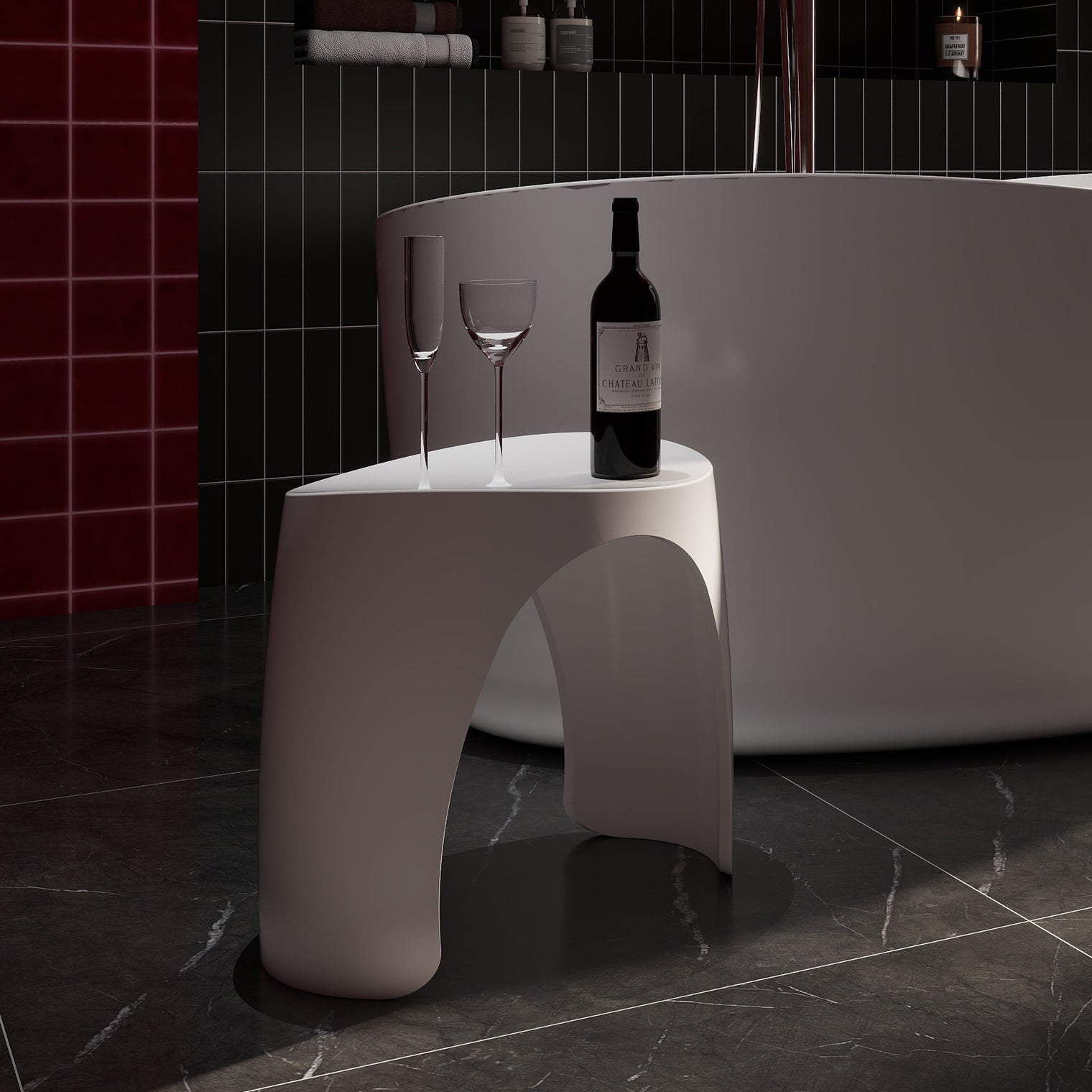 SolidHarmony Stool-Stool-INFINITE-訂造洗手盆,浴室翻新, small size bathtubs, custom-made bathtub HK,freestanding bathtub Hong Kong, 獨立式 浴缸 香港, premium bathtub brands HK, Where to buy bathtubs in Hong Kong, best custom bathroom furniture HK, Infinite Bath, Infinite浴缸, Cloakroom,Vanities, Mirrors,Bathroom Furniture, 浴室裝修,浴室 櫃 訂造