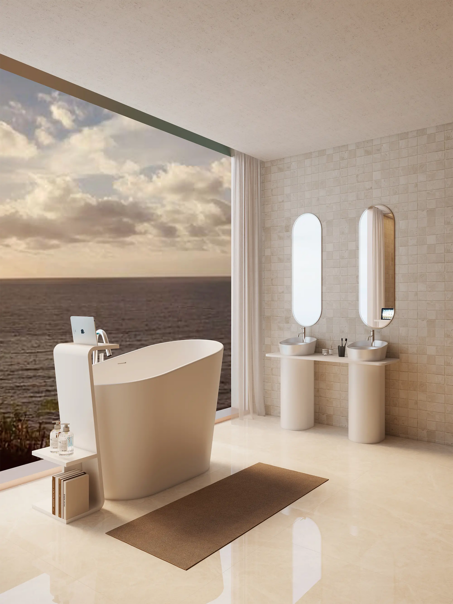 OSAKA Z-ShapeSide-BookShelves INFINITE BATH