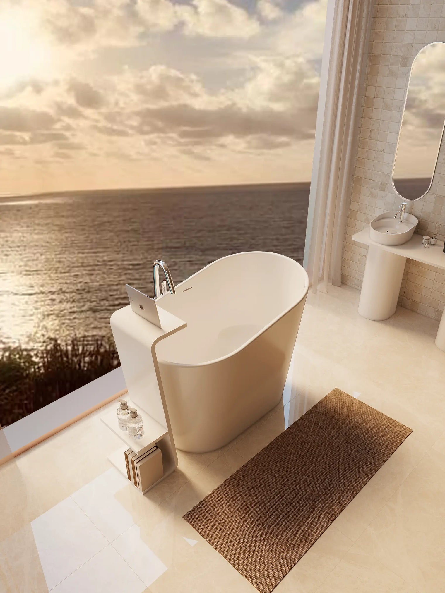 OSAKA Z-ShapeSide-BookShelves INFINITE BATH