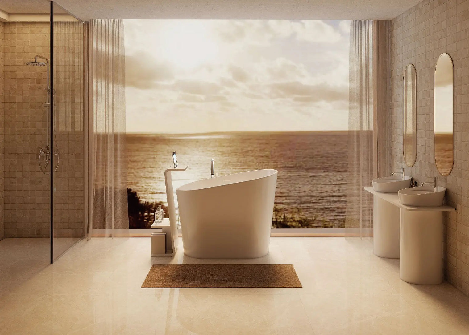OSAKA Z-ShapeSide-BookShelves INFINITE BATH