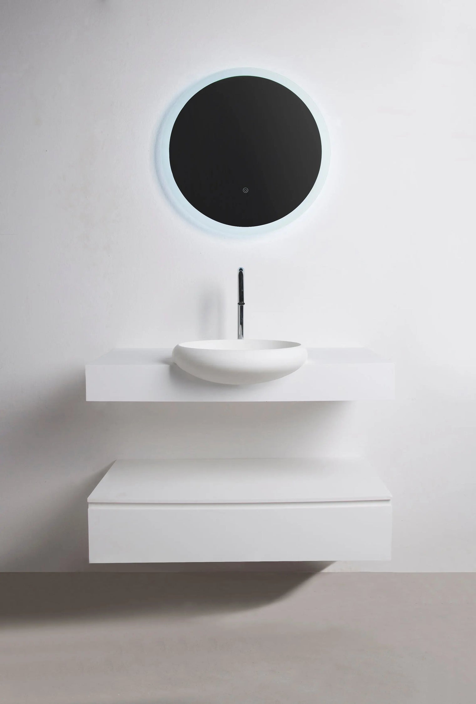 Ardea Semi-Recess Basin (Round)-INFINITE BATH-訂造洗手盆,浴室翻新, small size bathtubs, custom-made bathtub HK,freestanding bathtub Hong Kong, 獨立式 浴缸 香港, premium bathtub brands HK, Where to buy bathtubs in Hong Kong, best custom bathroom furniture HK, Infinite Bath, Infinite浴缸, Cloakroom,Vanities, Mirrors,Bathroom Furniture, 浴室裝修,浴室 櫃 訂造