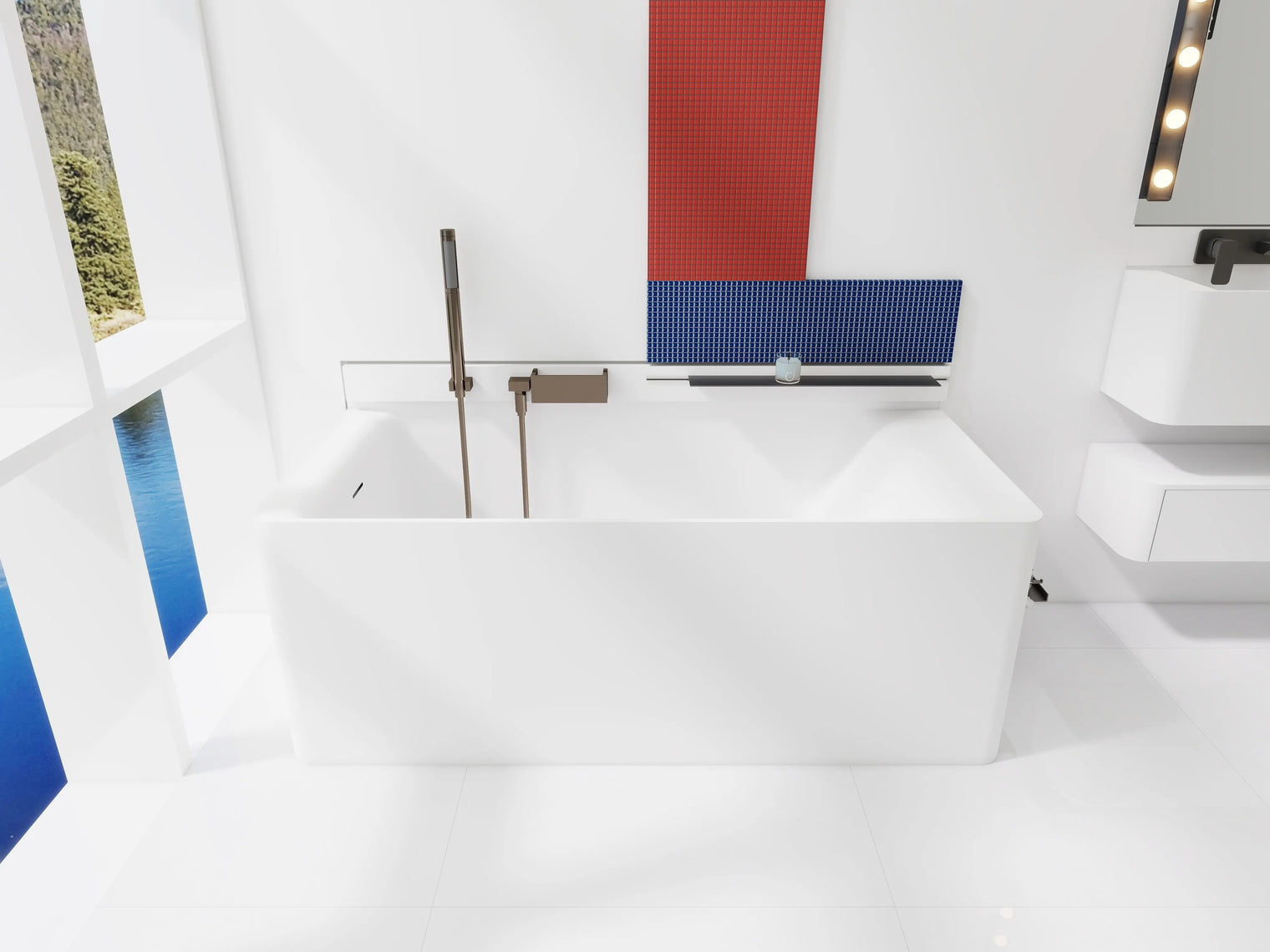 ELEMENTS BATHTUBS Backrest on Right INFINITE BATH