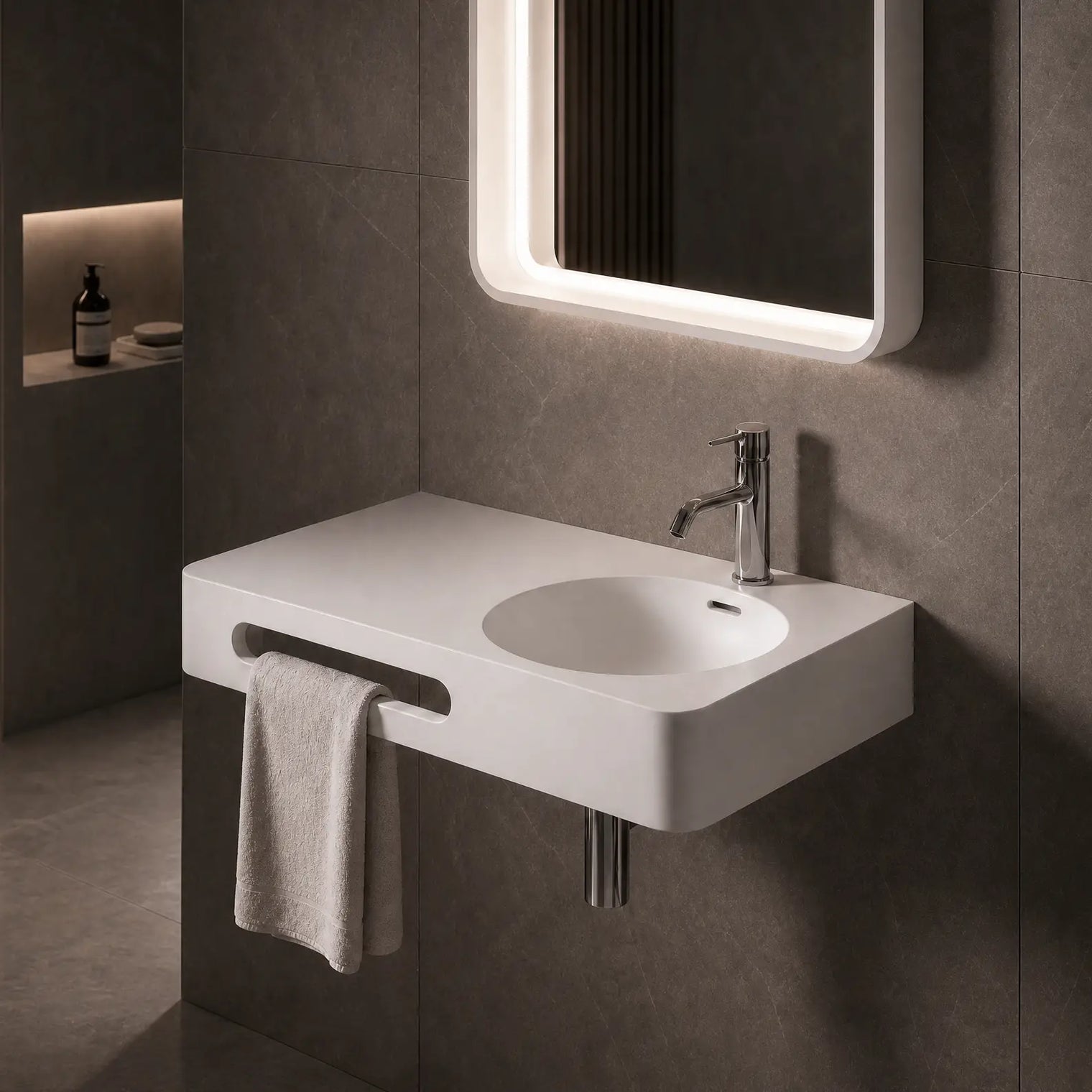 Cirque WM Basin 75R w/ Towel Bar