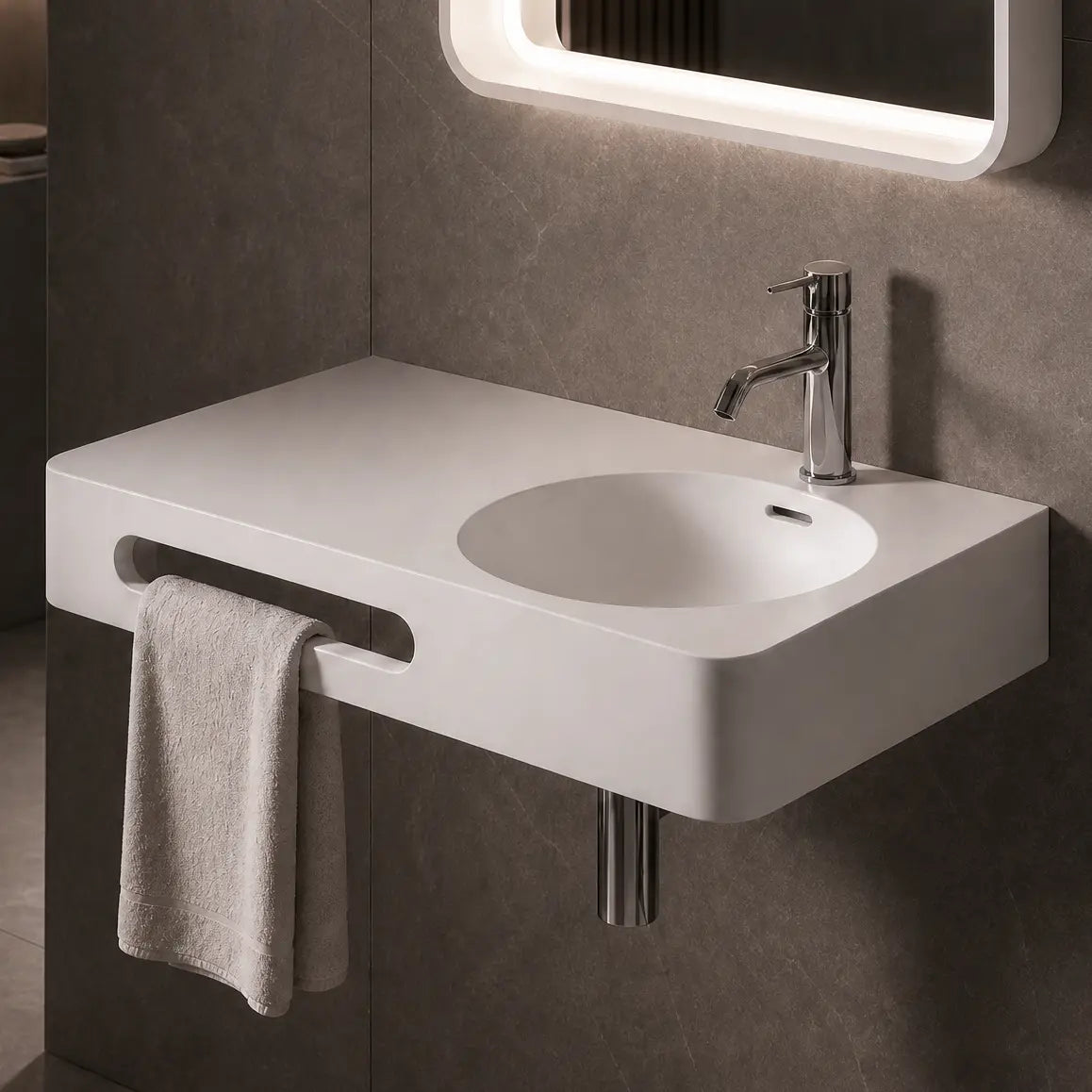 Cirque WM Basin 75R w/ Towel Bar