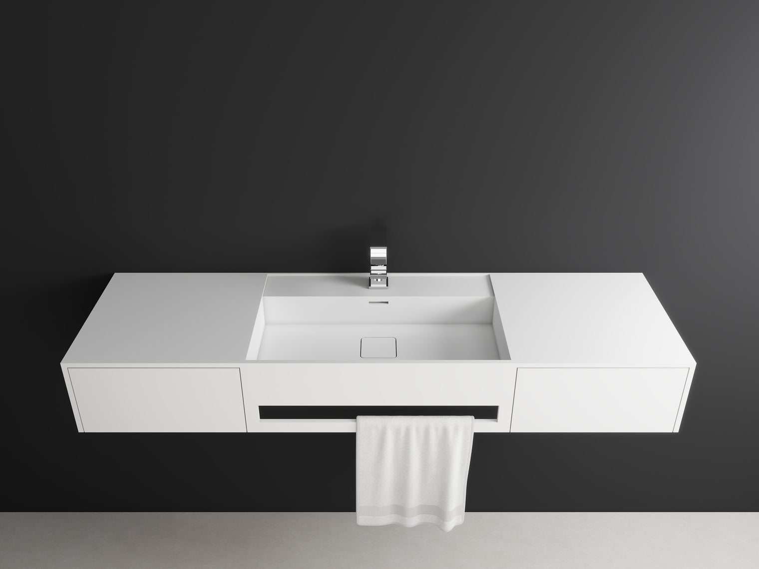 CUBE-X WM 140 basin w/Drawers