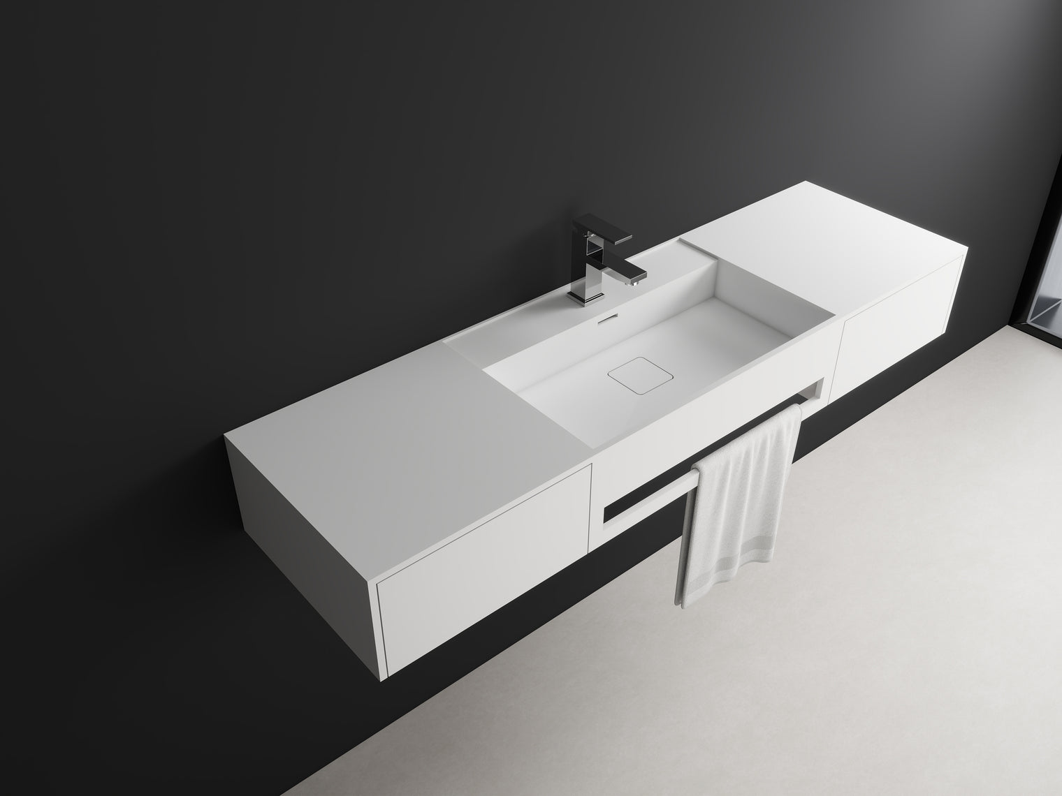 CUBE-X WM 140 basin w/Drawers