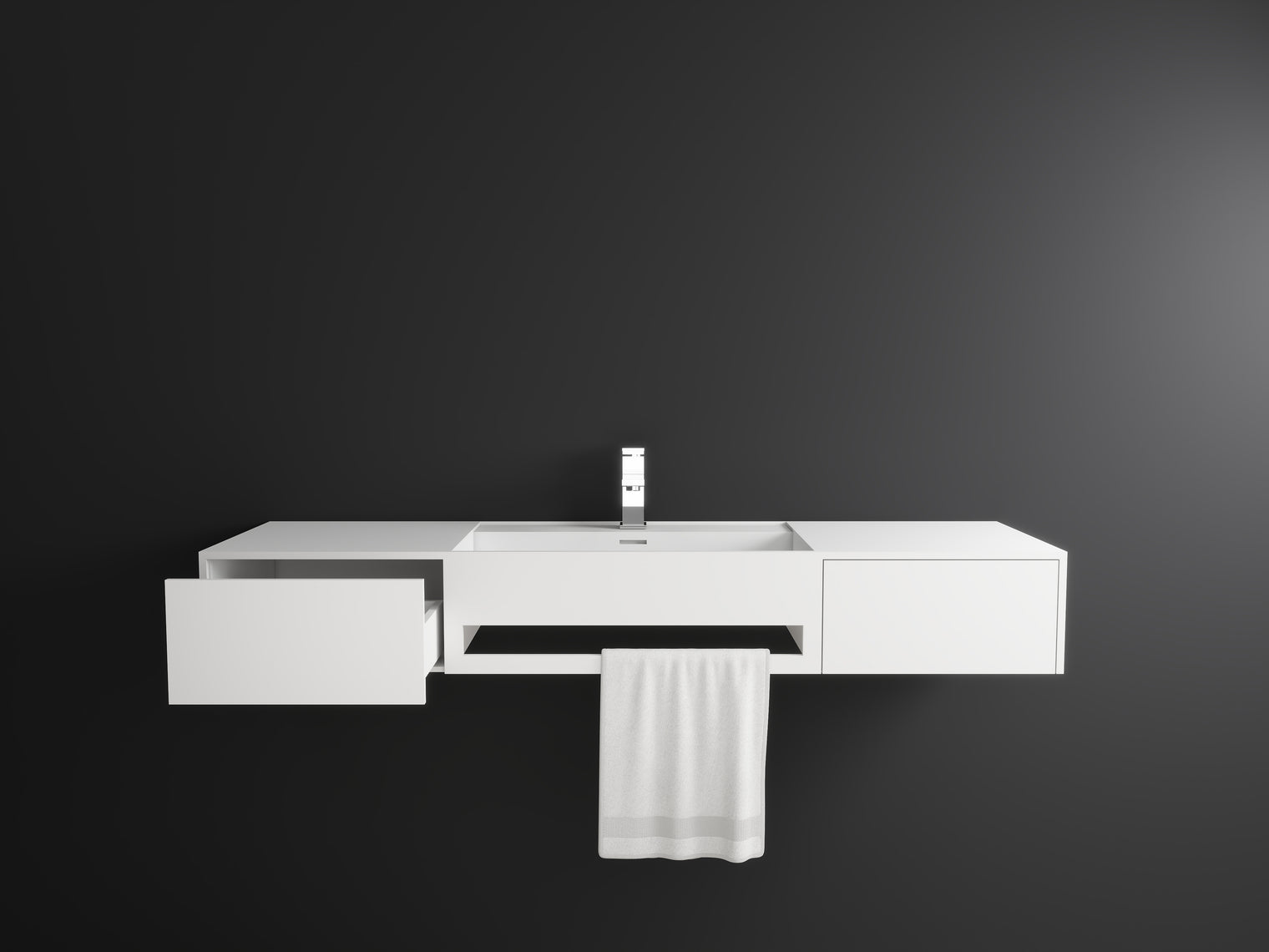 CUBE-X WM 140 basin w/Drawers