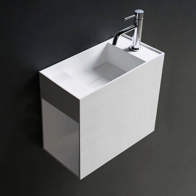 CUBE-X WM 50 w/Side Shelf-WALL MOUNT WASHBASINS-訂造一體無縫洗手盆,Tailor made Washbasins,waterbasin hk, 浴室物料,浴室裝修,訂造洗手盆,浴室翻新,Bathroomware ,Bespoke bathroom,浴室配件,訂造浴室潔具,訂造浴室傢俬,香港 浴室設計 公司,best custom bathroom furniture HK, Infinite Bath