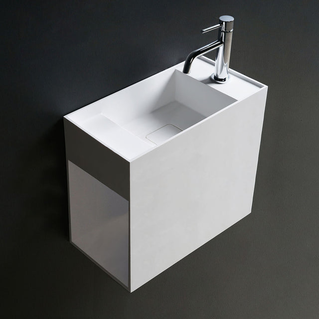 CUBE-X WM 50 w/Side Shelf-WALL MOUNT WASHBASINS-訂造一體無縫洗手盆,Tailor made Washbasins,waterbasin hk, 浴室物料,浴室裝修,訂造洗手盆,浴室翻新,Bathroomware ,Bespoke bathroom,浴室配件,訂造浴室潔具,訂造浴室傢俬,香港 浴室設計 公司,best custom bathroom furniture HK, Infinite Bath
