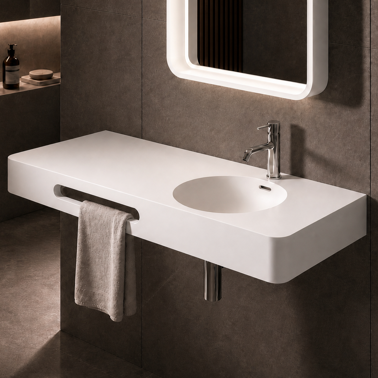 Cirque WM Basin 120R w/ Towel bar