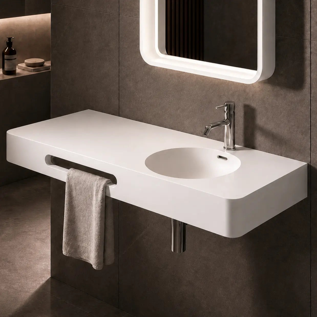 Cirque WM Basin 120R w/ Towel bar