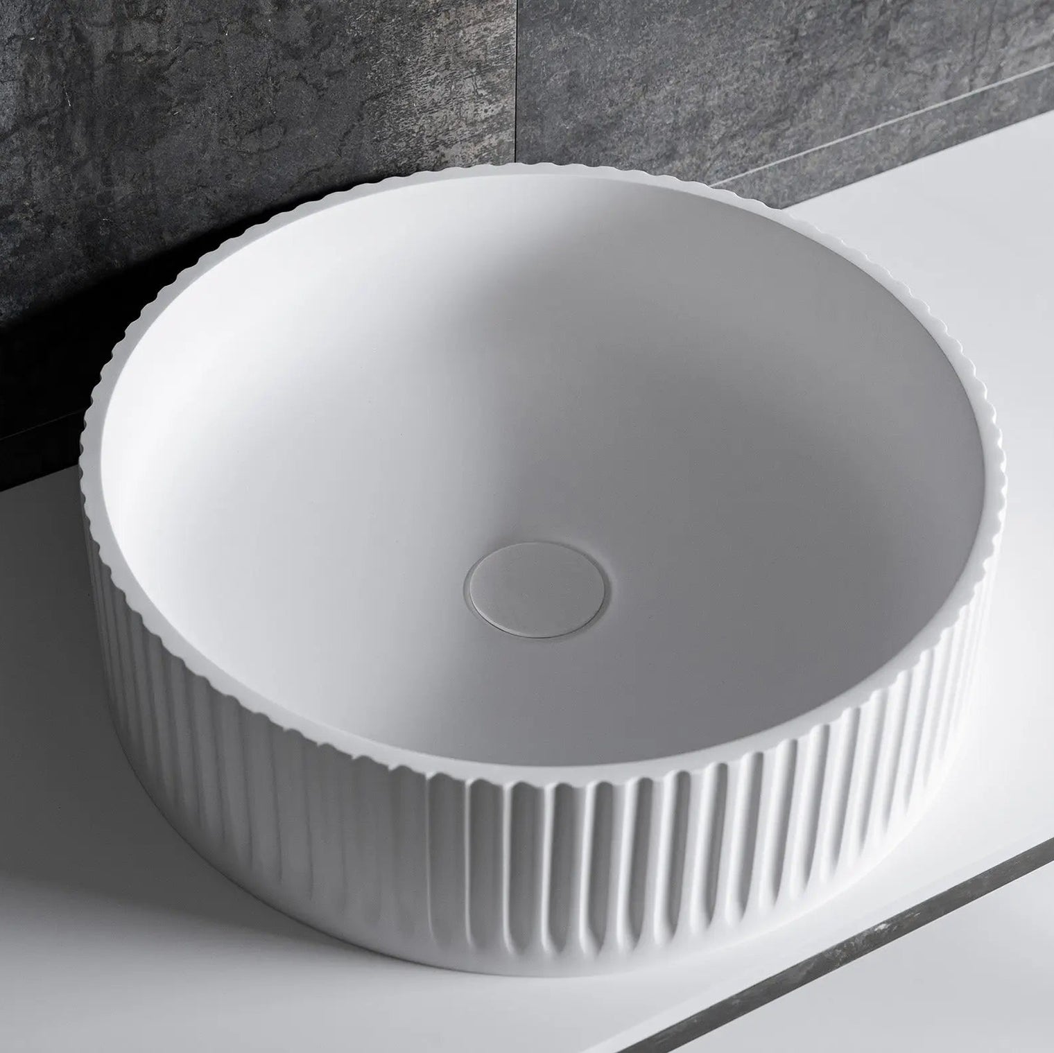 Basin with Stripes (Round) 44-OVERCOUNTER WASHBASINS-INFINITE BATH-訂造洗手盆,浴室翻新, small size bathtubs, custom-made bathtub HK,freestanding bathtub Hong Kong, 獨立式 浴缸 香港, premium bathtub brands HK, Where to buy bathtubs in Hong Kong, best custom bathroom furniture HK, Infinite Bath, Infinite浴缸, Cloakroom,Vanities, Mirrors,Bathroom Furniture, 浴室裝修,浴室 櫃 訂造