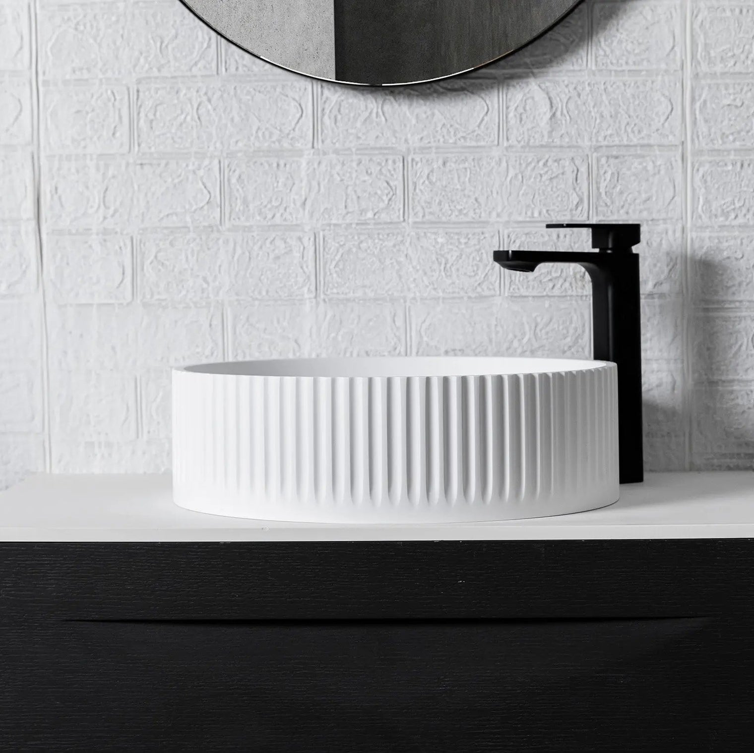 Basin with Stripes (Round) 44-OVERCOUNTER WASHBASINS-INFINITE BATH-訂造洗手盆,浴室翻新, small size bathtubs, custom-made bathtub HK,freestanding bathtub Hong Kong, 獨立式 浴缸 香港, premium bathtub brands HK, Where to buy bathtubs in Hong Kong, best custom bathroom furniture HK, Infinite Bath, Infinite浴缸, Cloakroom,Vanities, Mirrors,Bathroom Furniture, 浴室裝修,浴室 櫃 訂造