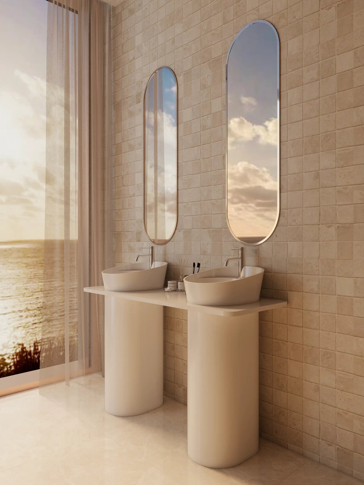 OSAKA Bevel Edge Overcounter Basins INFINITE BATH