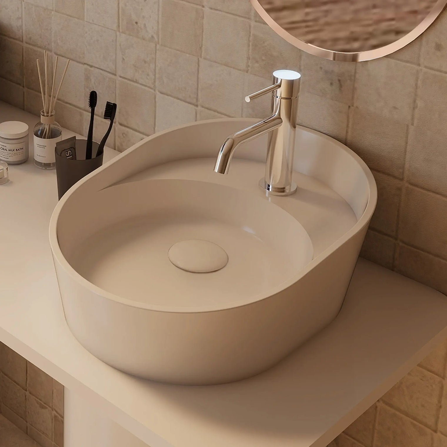 OSAKA Bevel Edge Overcounter Basins INFINITE BATH