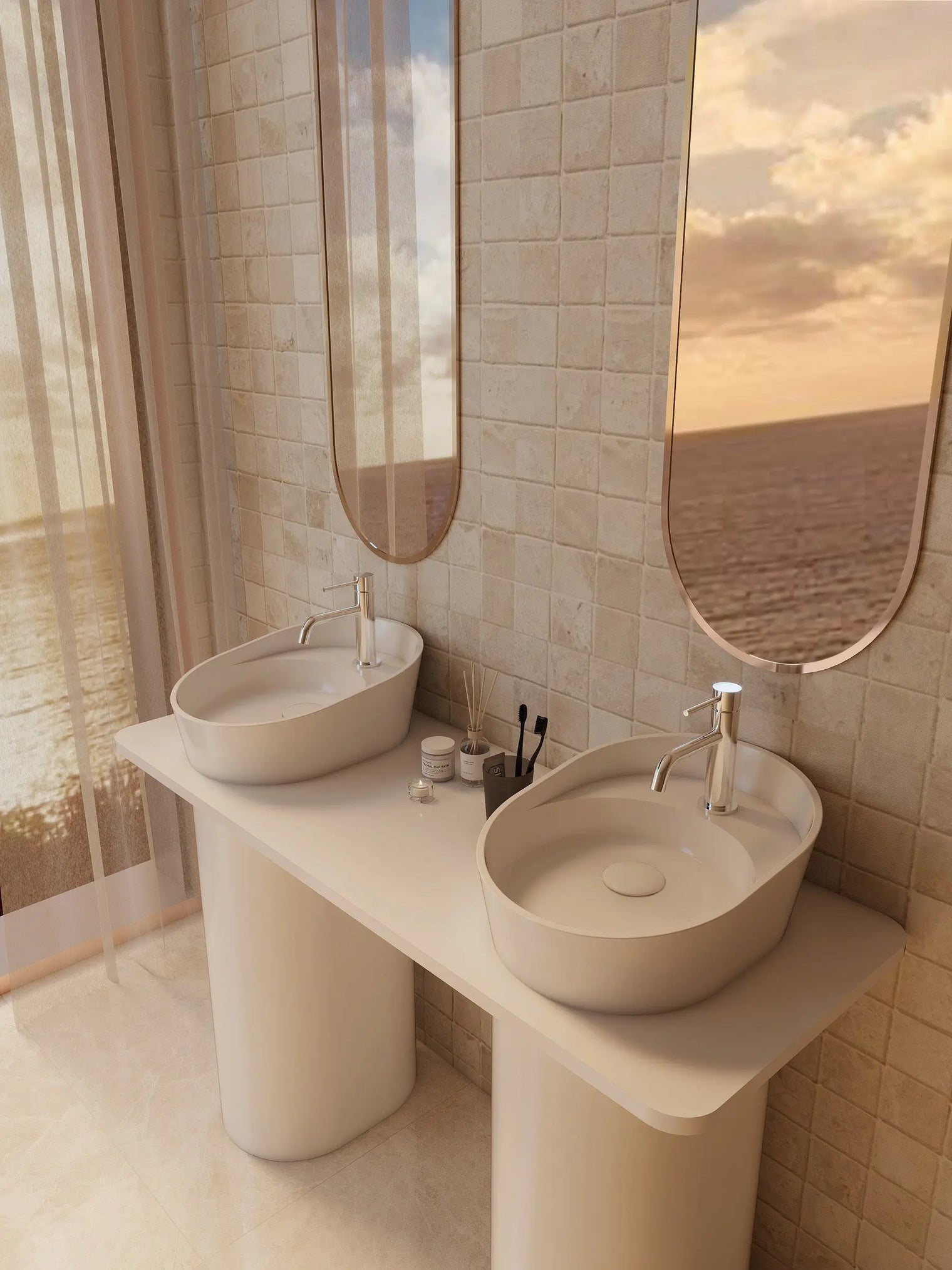 OSAKA Bevel Edge Overcounter Basins INFINITE BATH