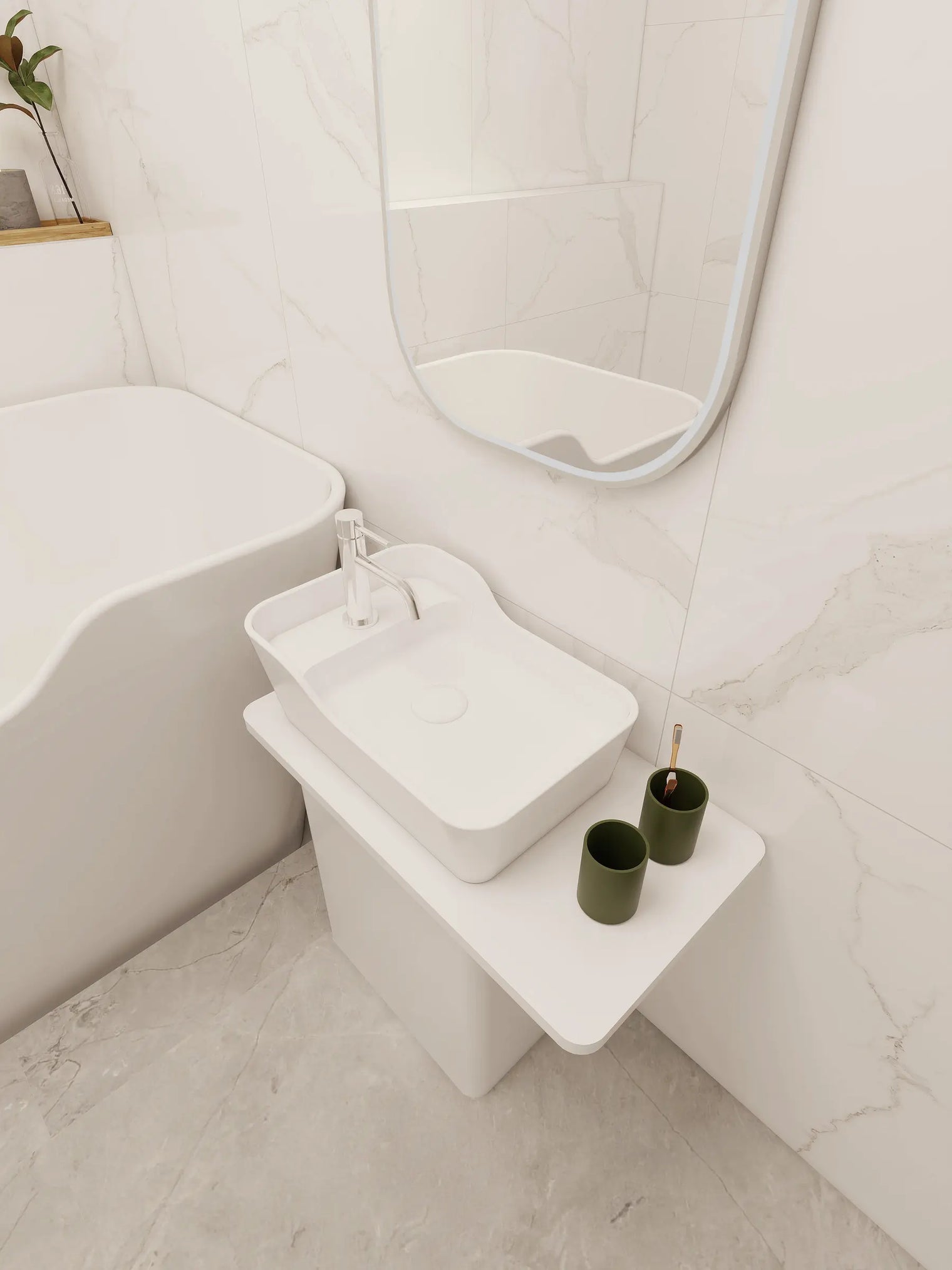 OSAKA L-Edge Overcounter Basins INFINITE BATH
