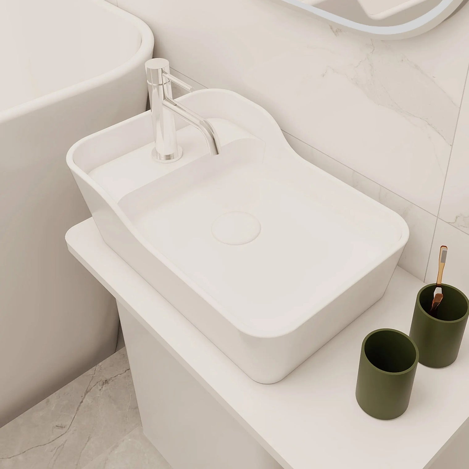 OSAKA L-Edge Overcounter Basins INFINITE BATH