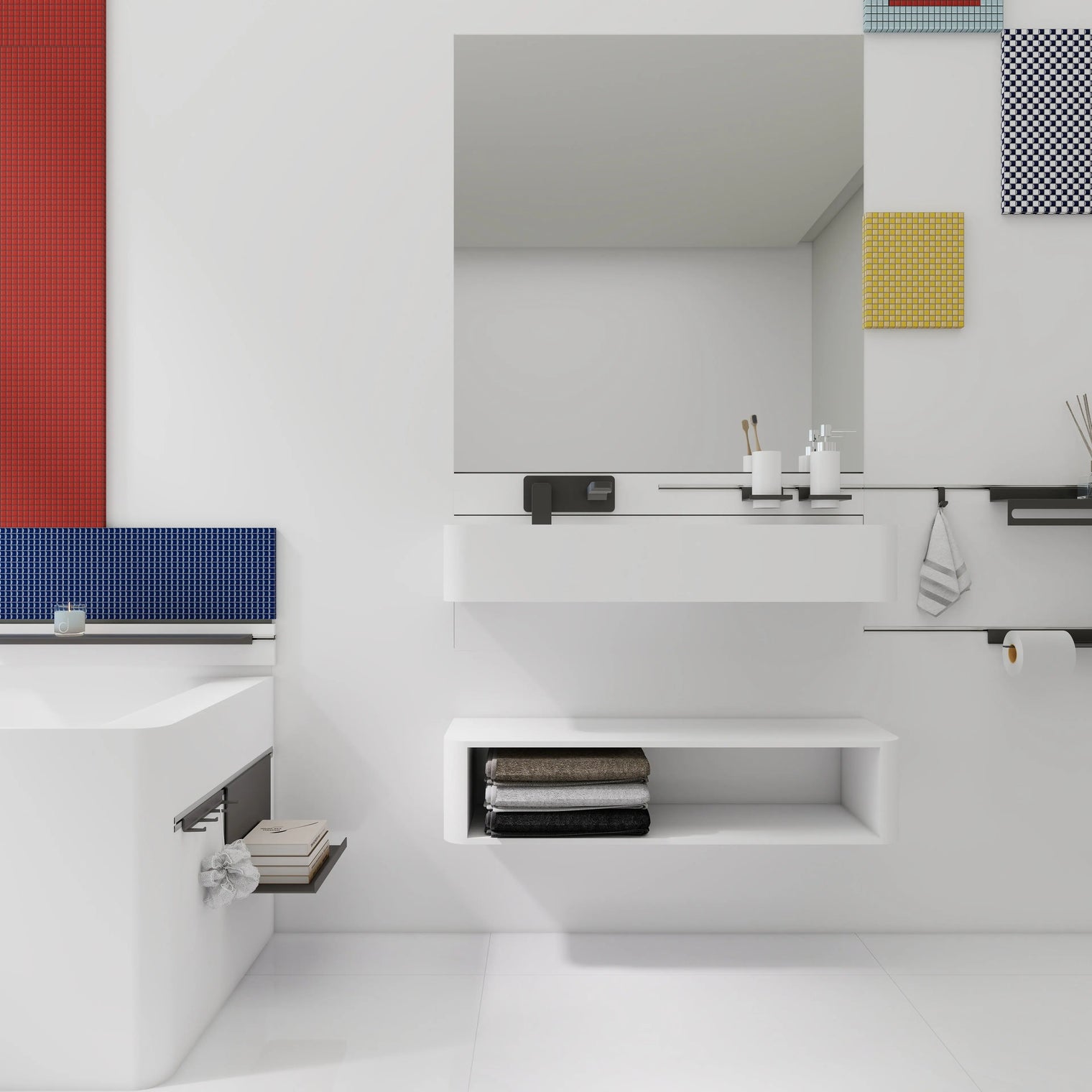 ELEMENTS Wall-Mount Washbasins Bowl on Left INFINITE BATH