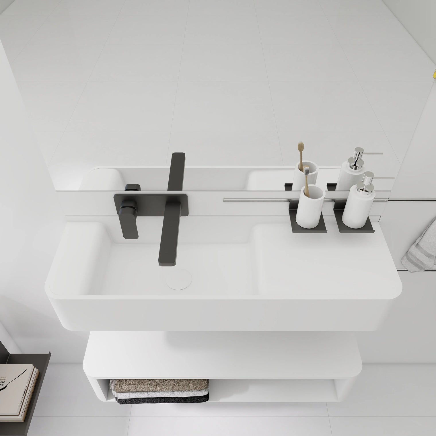 ELEMENTS Wall-Mount Washbasins Bowl on Left INFINITE BATH