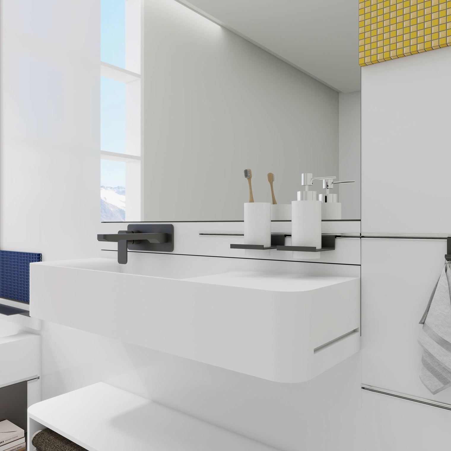 ELEMENTS Wall-Mount Washbasins Bowl on Left INFINITE BATH