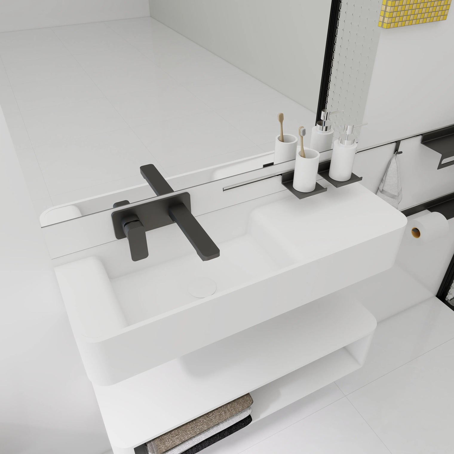 ELEMENTS Wall-Mount Washbasins Bowl on Left INFINITE BATH