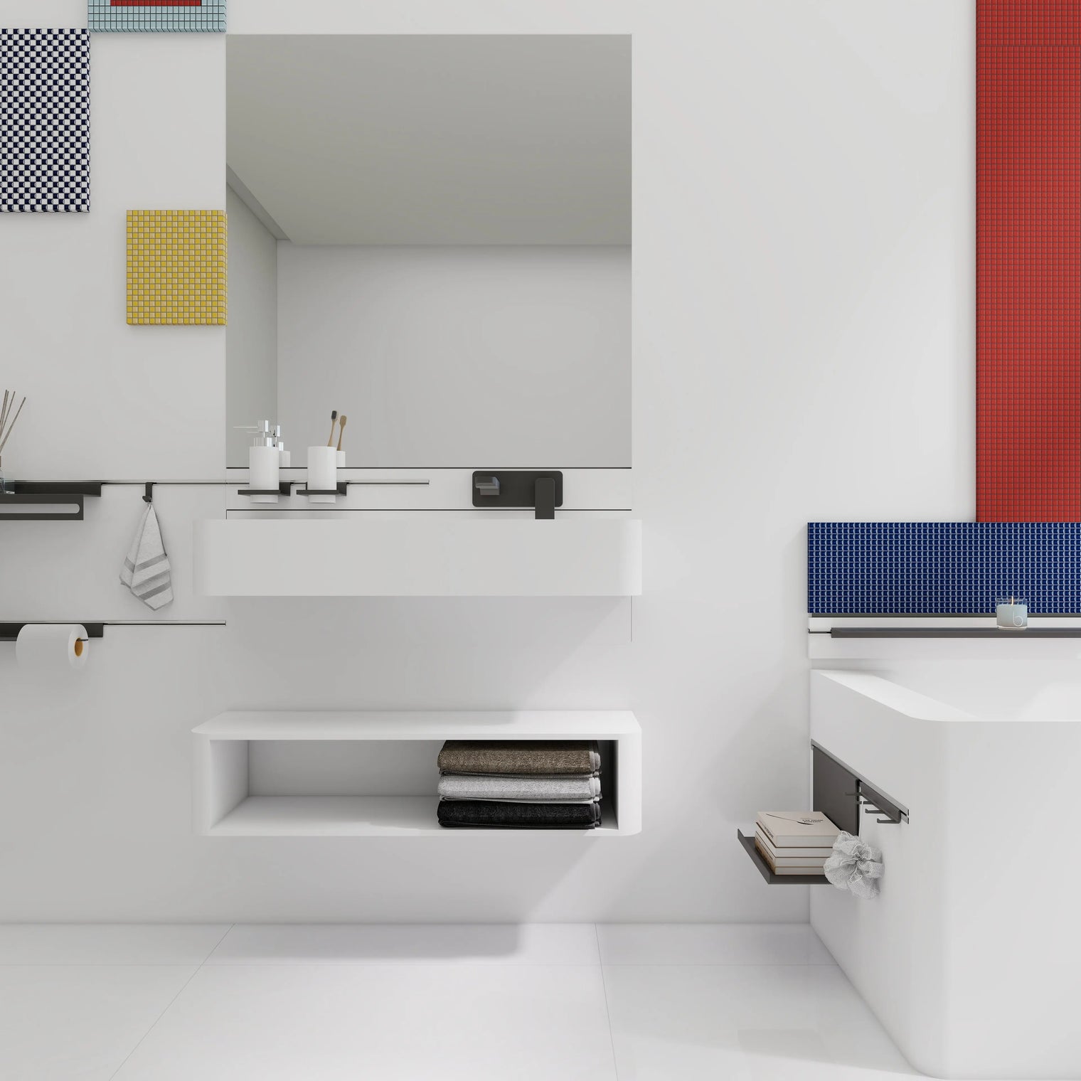 ELEMENTS Wall-Mount Washbasins Bowl on Right INFINITE BATH