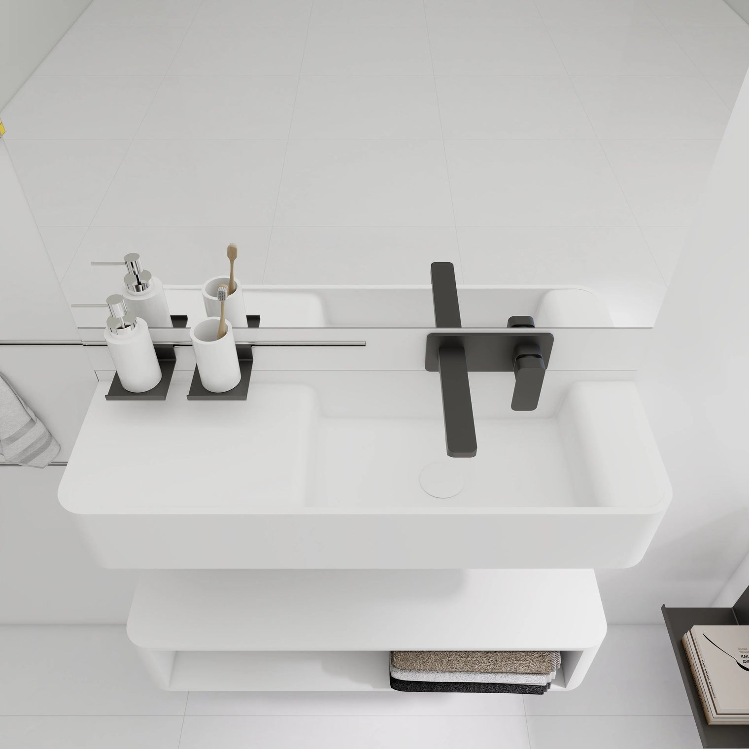 ELEMENTS Wall-Mount Washbasins Bowl on Right INFINITE BATH