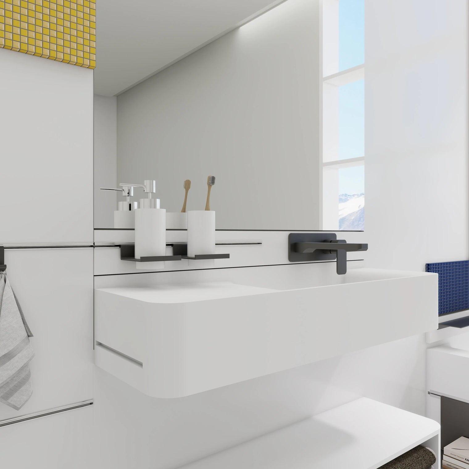 ELEMENTS Wall-Mount Washbasins Bowl on Right INFINITE BATH