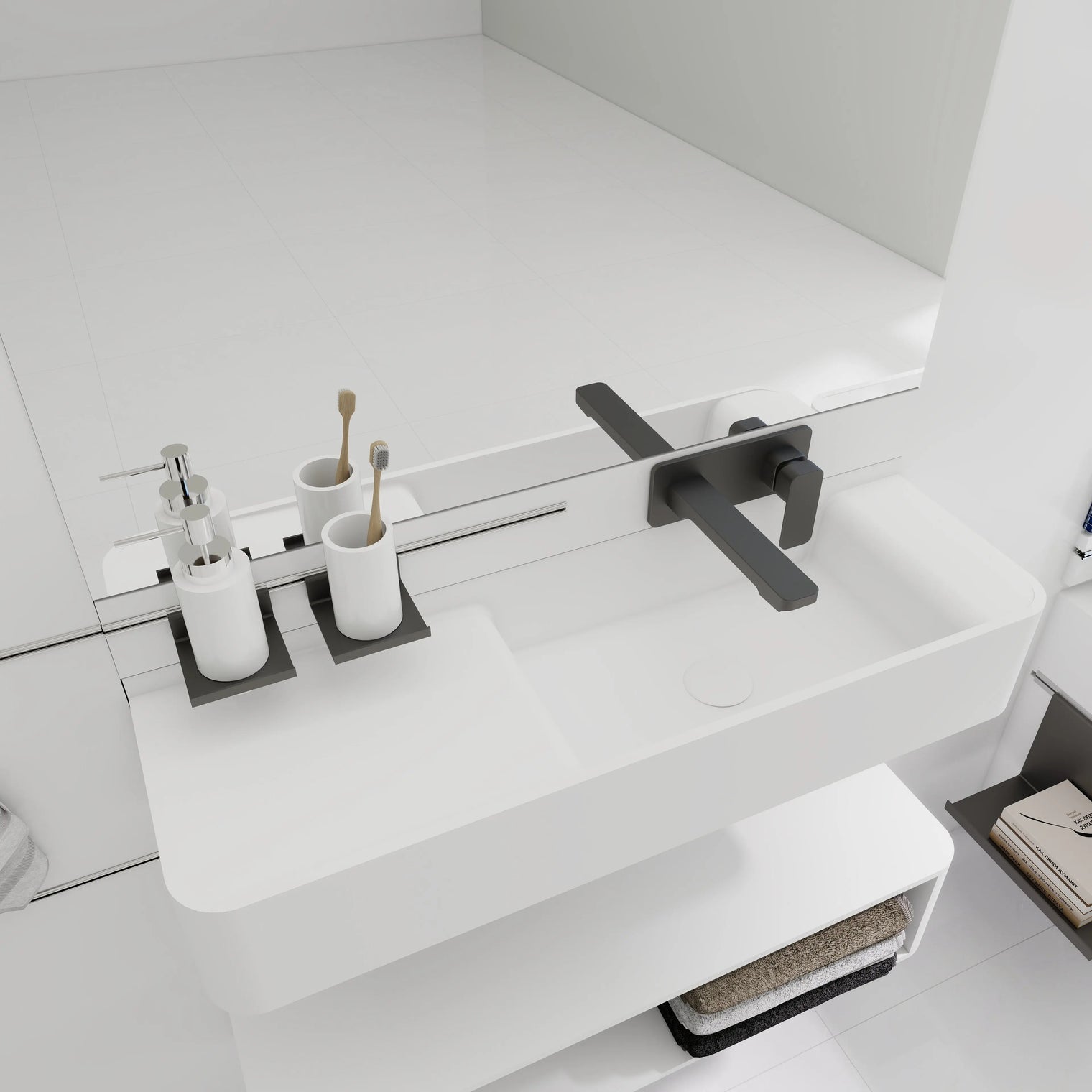 ELEMENTS Wall-Mount Washbasins Bowl on Right INFINITE BATH