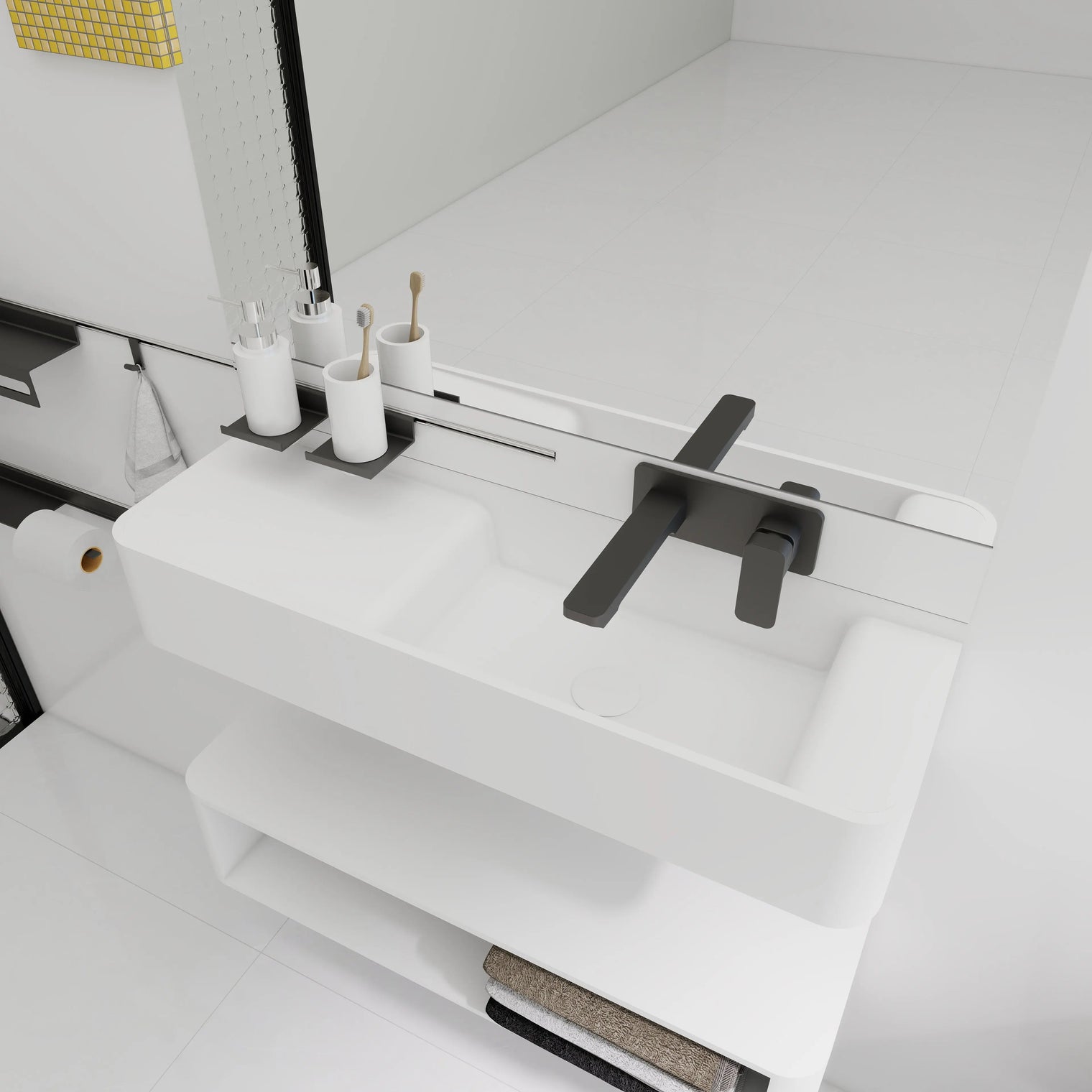 ELEMENTS Wall-Mount Washbasins Bowl on Right INFINITE BATH