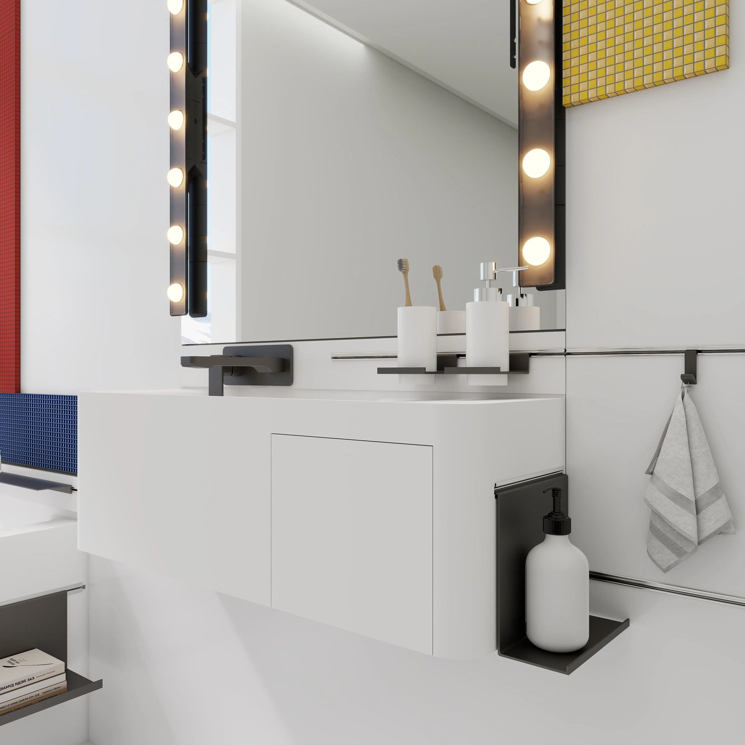 ELEMENTS Wall-Mount Washbasins Bowl on Left INFINITE BATH