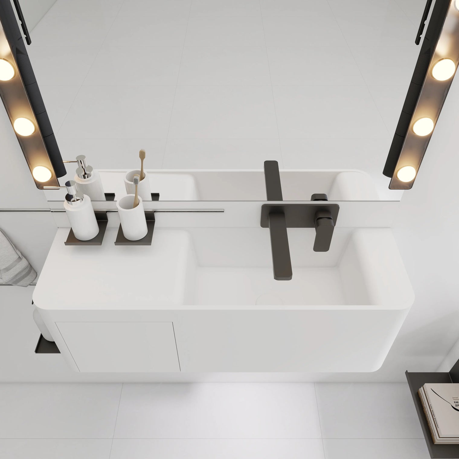 ELEMENTS Wall-Mount Washbasins Bowl on Right INFINITE BATH