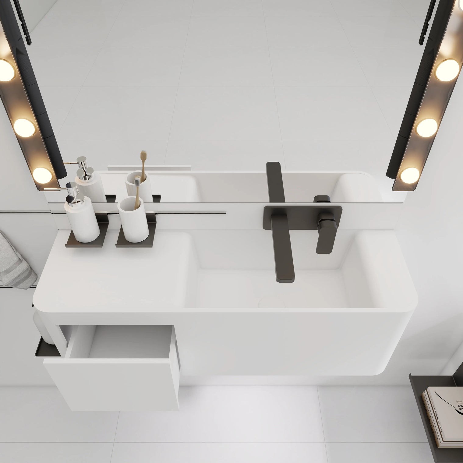 ELEMENTS Wall-Mount Washbasins Bowl on Right INFINITE BATH