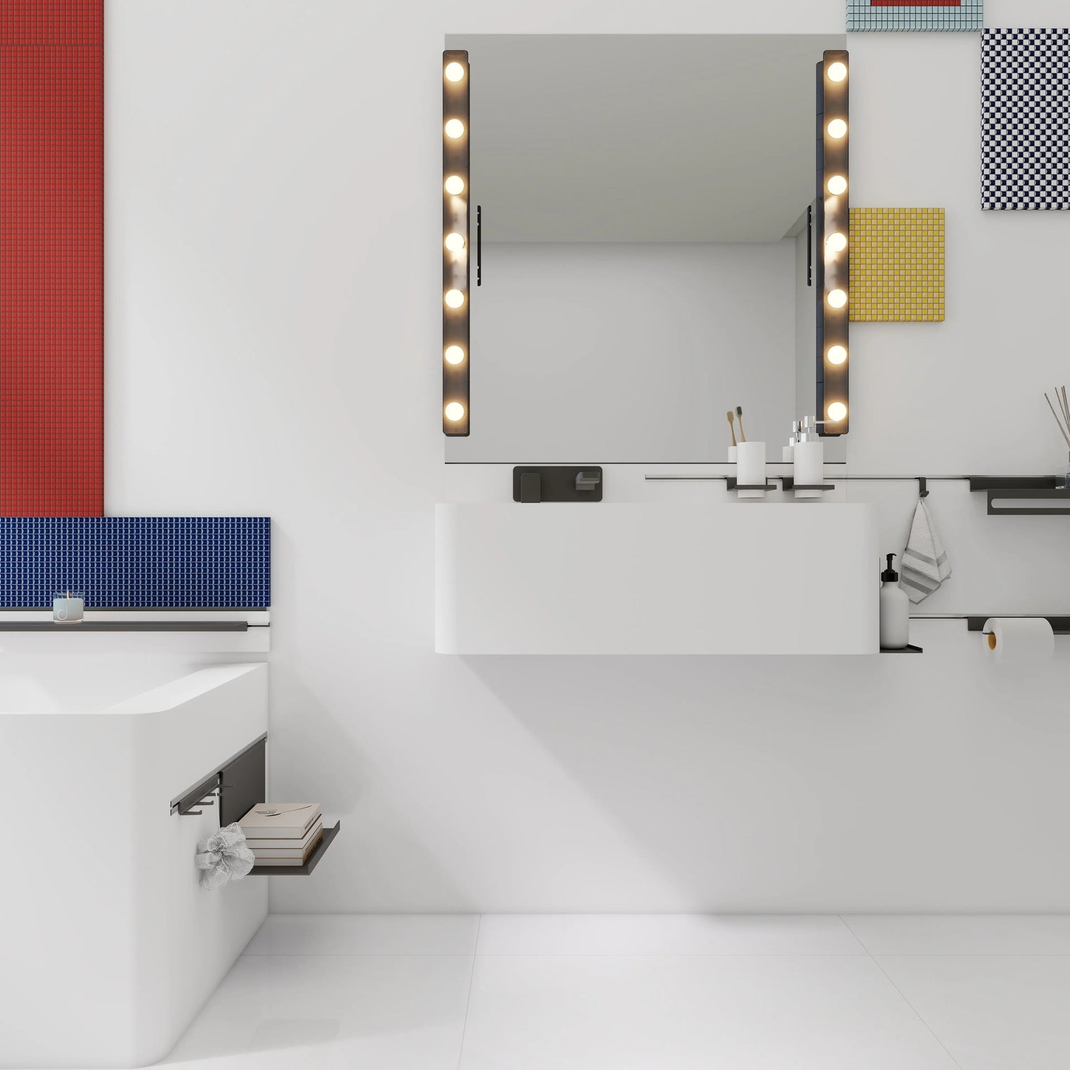 ELEMENTS Wall-Mount Washbasins Bowl on Left INFINITE BATH