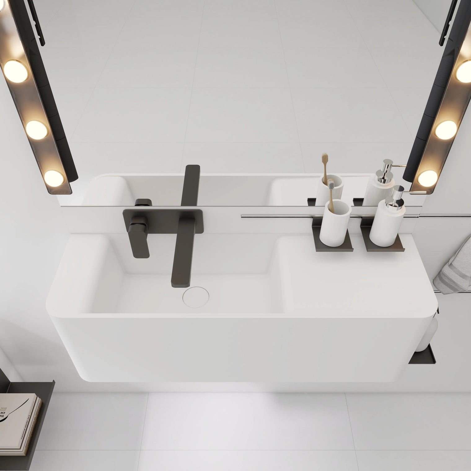 ELEMENTS Wall-Mount Washbasins Bowl on Left INFINITE BATH
