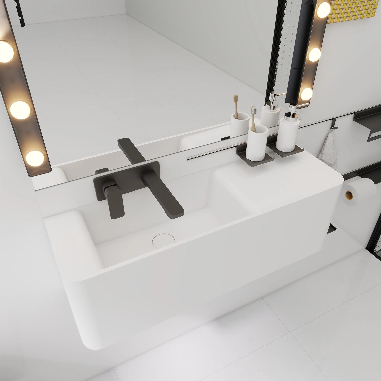 ELEMENTS Wall-Mount Washbasins Bowl on Left INFINITE BATH