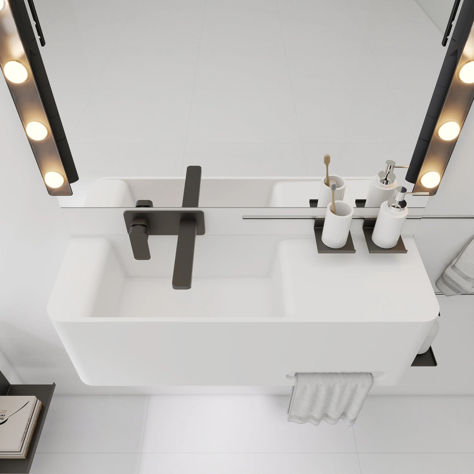 ELEMENTS Wall-Mount Washbasins Bowl on Left INFINITE BATH