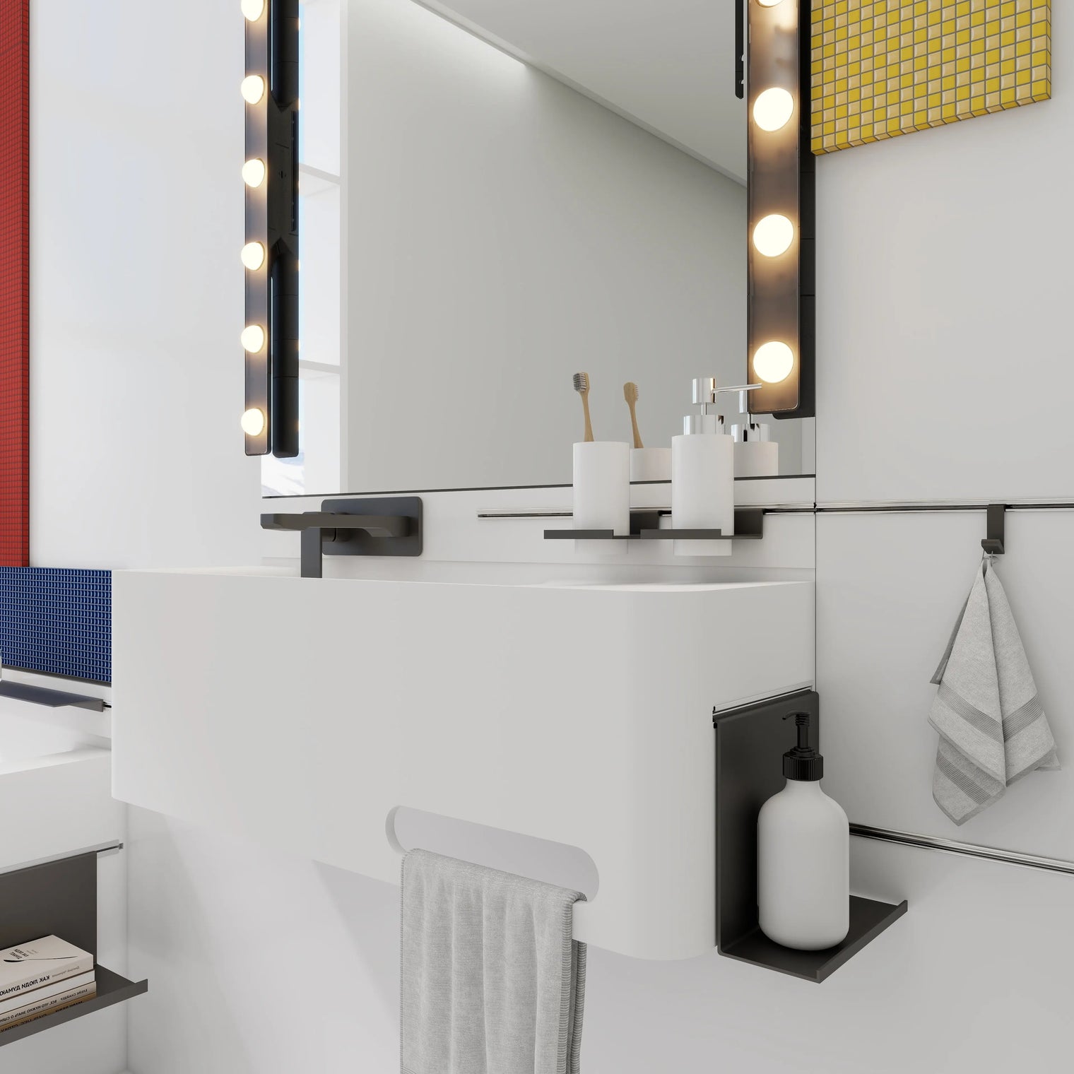 ELEMENTS Wall-Mount Washbasins Bowl on Left INFINITE BATH