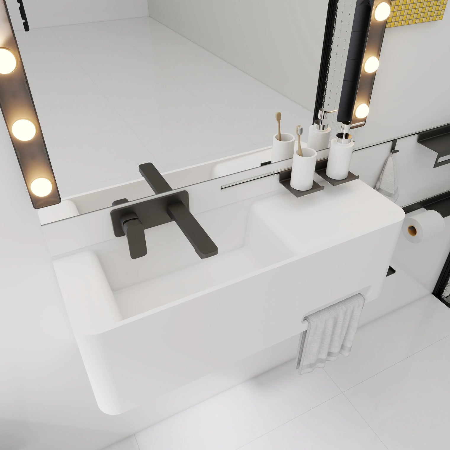 ELEMENTS Wall-Mount Washbasins Bowl on Left INFINITE BATH