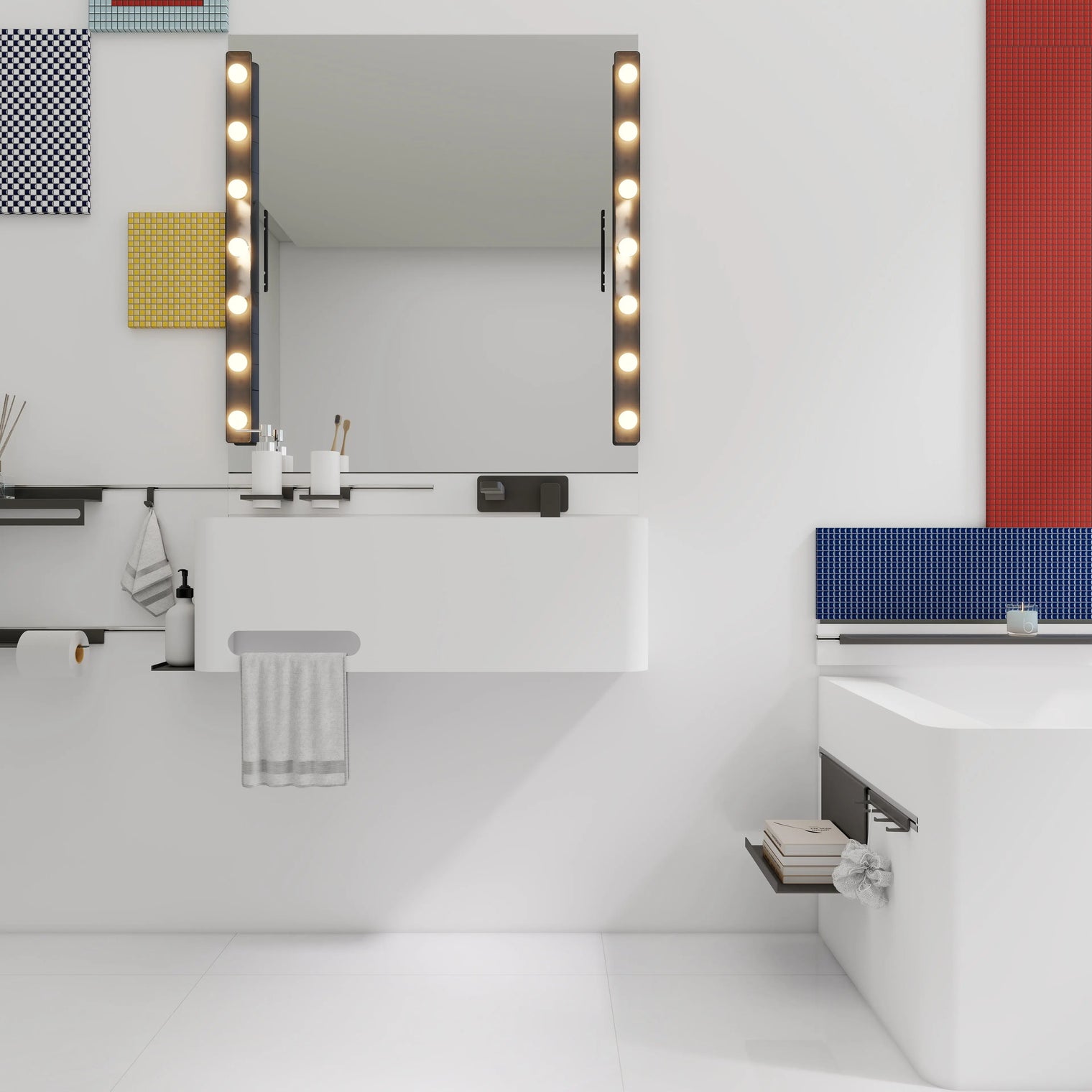 ELEMENTS Wall-Mount Washbasins Bowl on Right INFINITE BATH