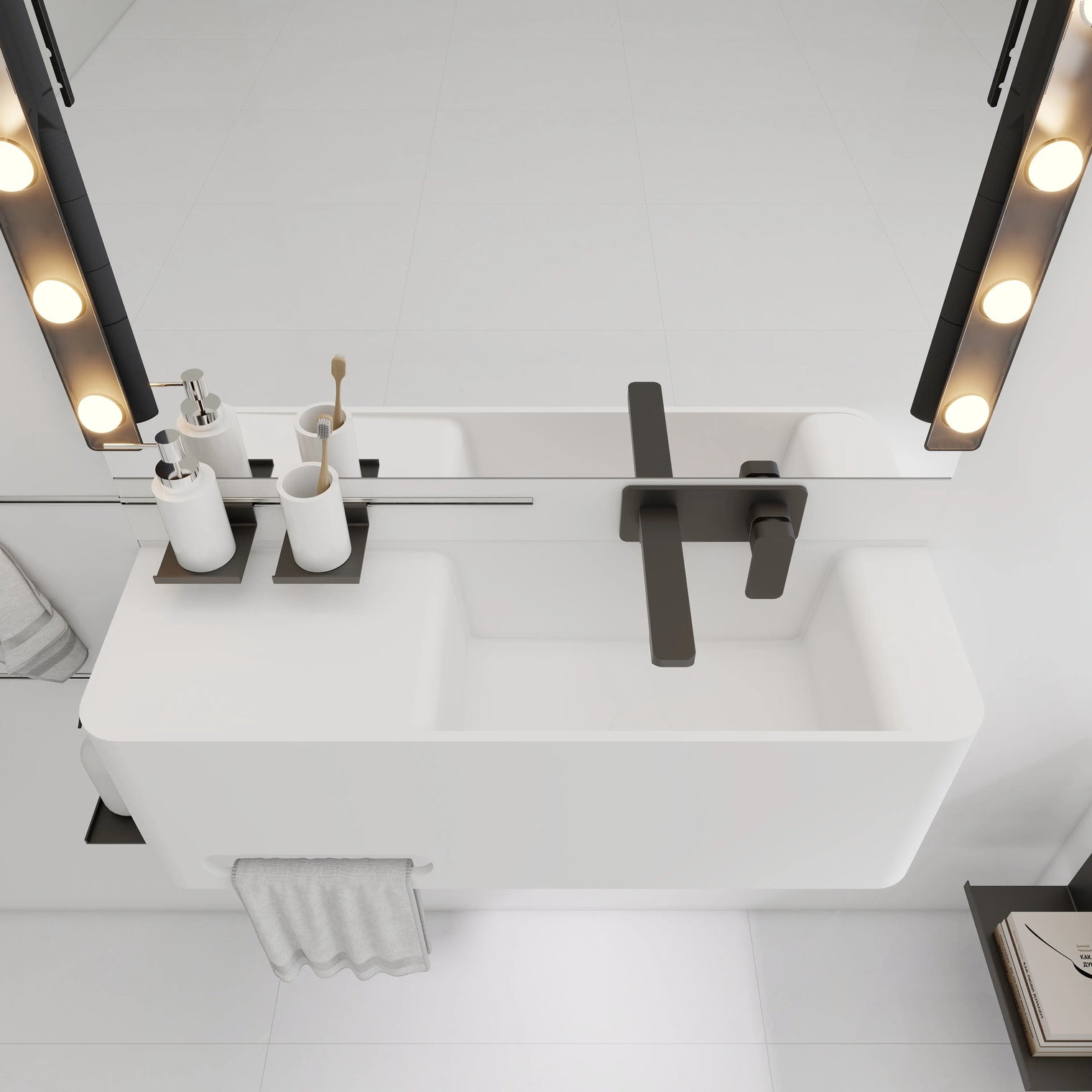 ELEMENTS Wall-Mount Washbasins Bowl on Right INFINITE BATH