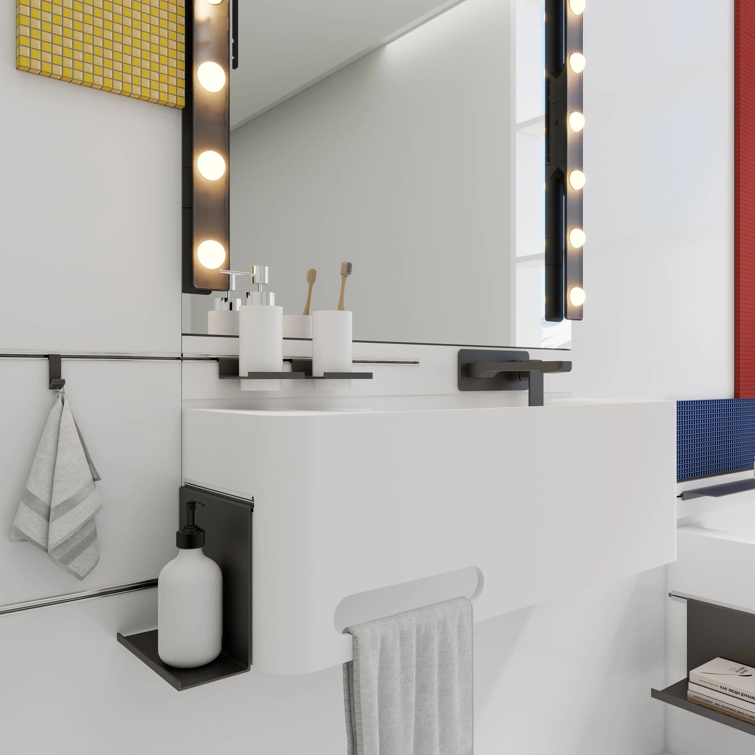 ELEMENTS Wall-Mount Washbasins Bowl on Right INFINITE BATH