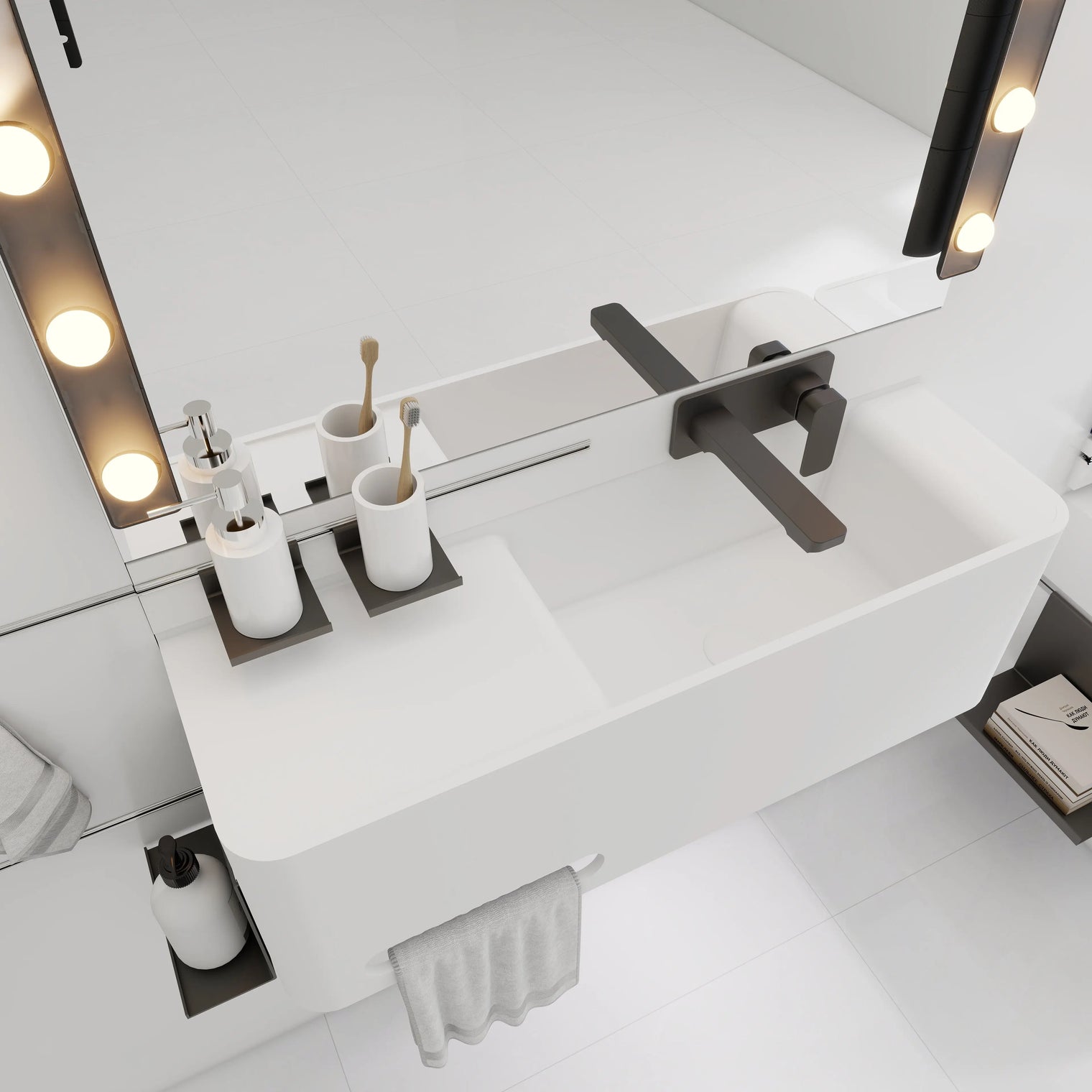 ELEMENTS Wall-Mount Washbasins Bowl on Right INFINITE BATH