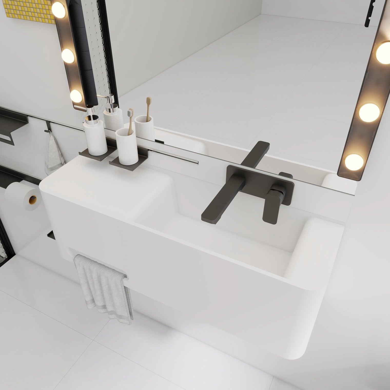 ELEMENTS Wall-Mount Washbasins Bowl on Right INFINITE BATH