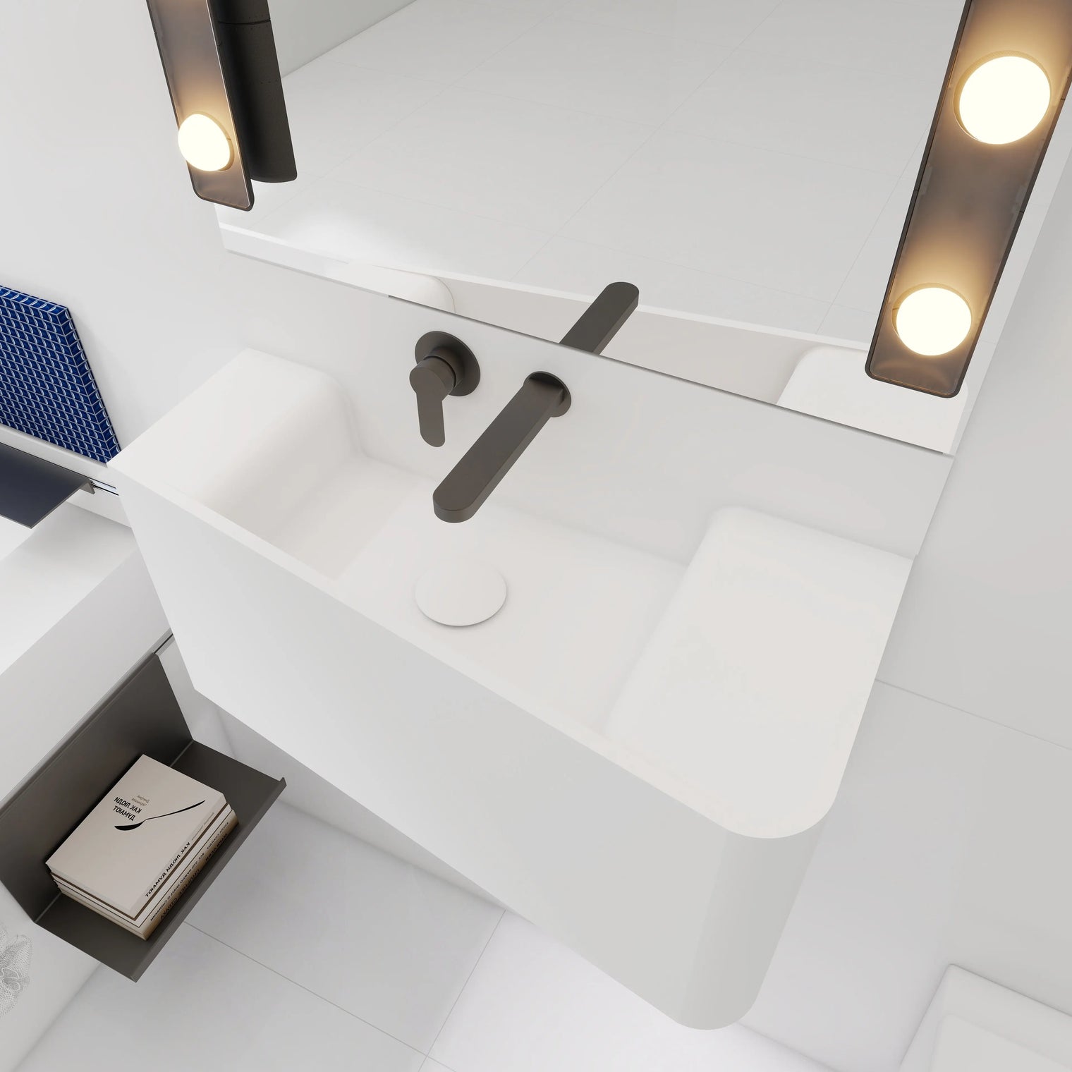 ELEMENTS Wall-Mount Washbasins Bowl on Left INFINITE BATH