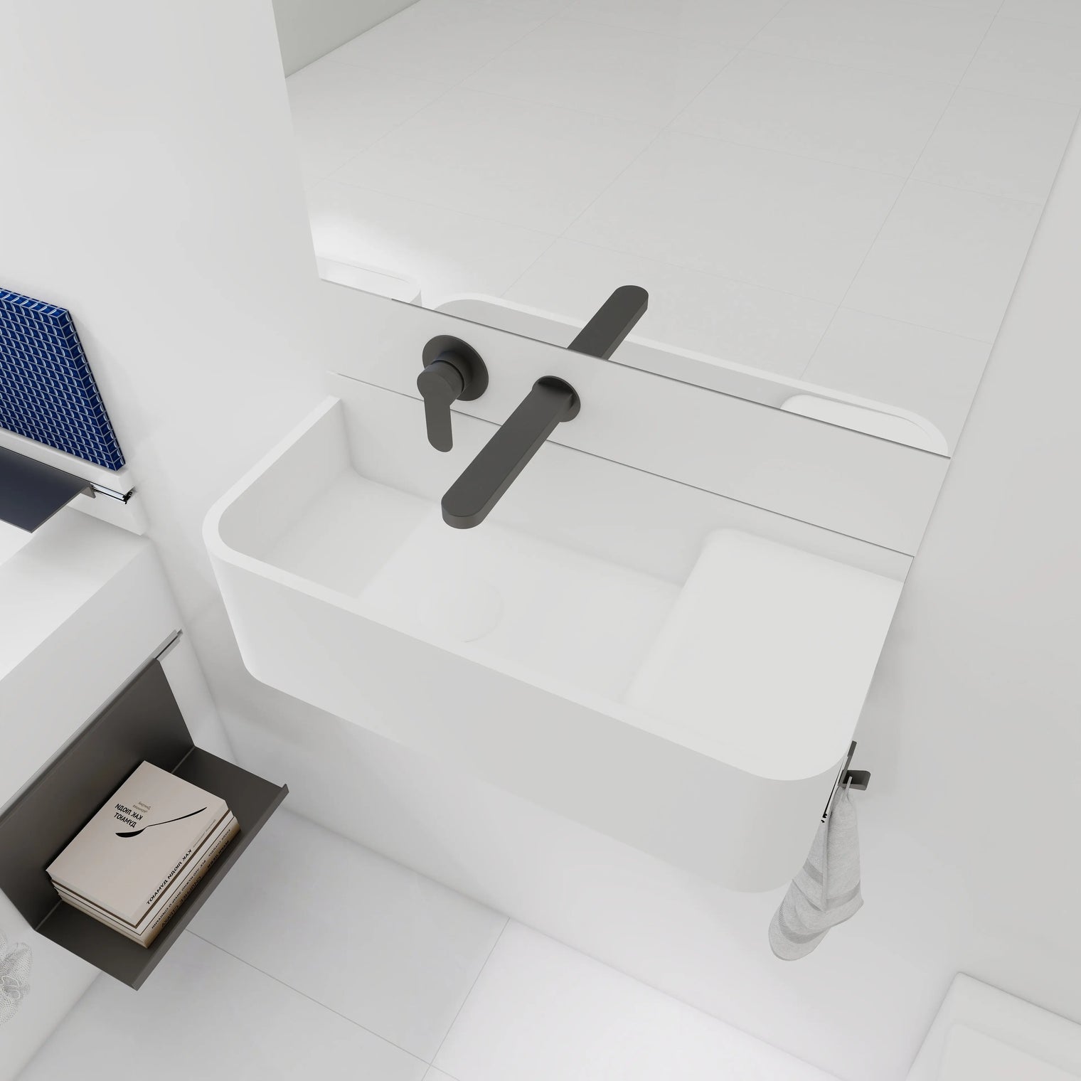 ELEMENTS Wall-Mount Washbasins Bowl on Left INFINITE BATH