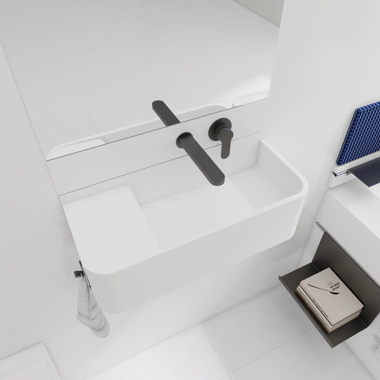 ELEMENTS Wall-Mount Washbasins Bowl on Right INFINITE BATH