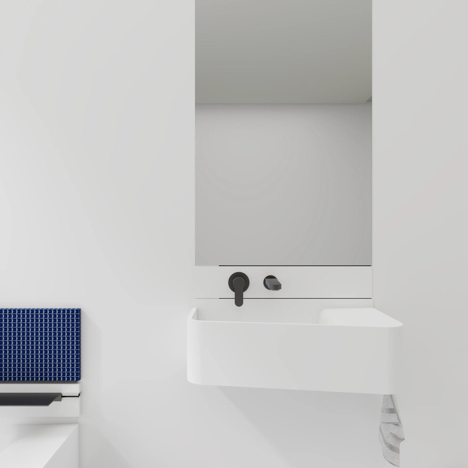 ELEMENTS Wall-Mount Washbasins Bowl on Left w/towel bar INFINITE BATH